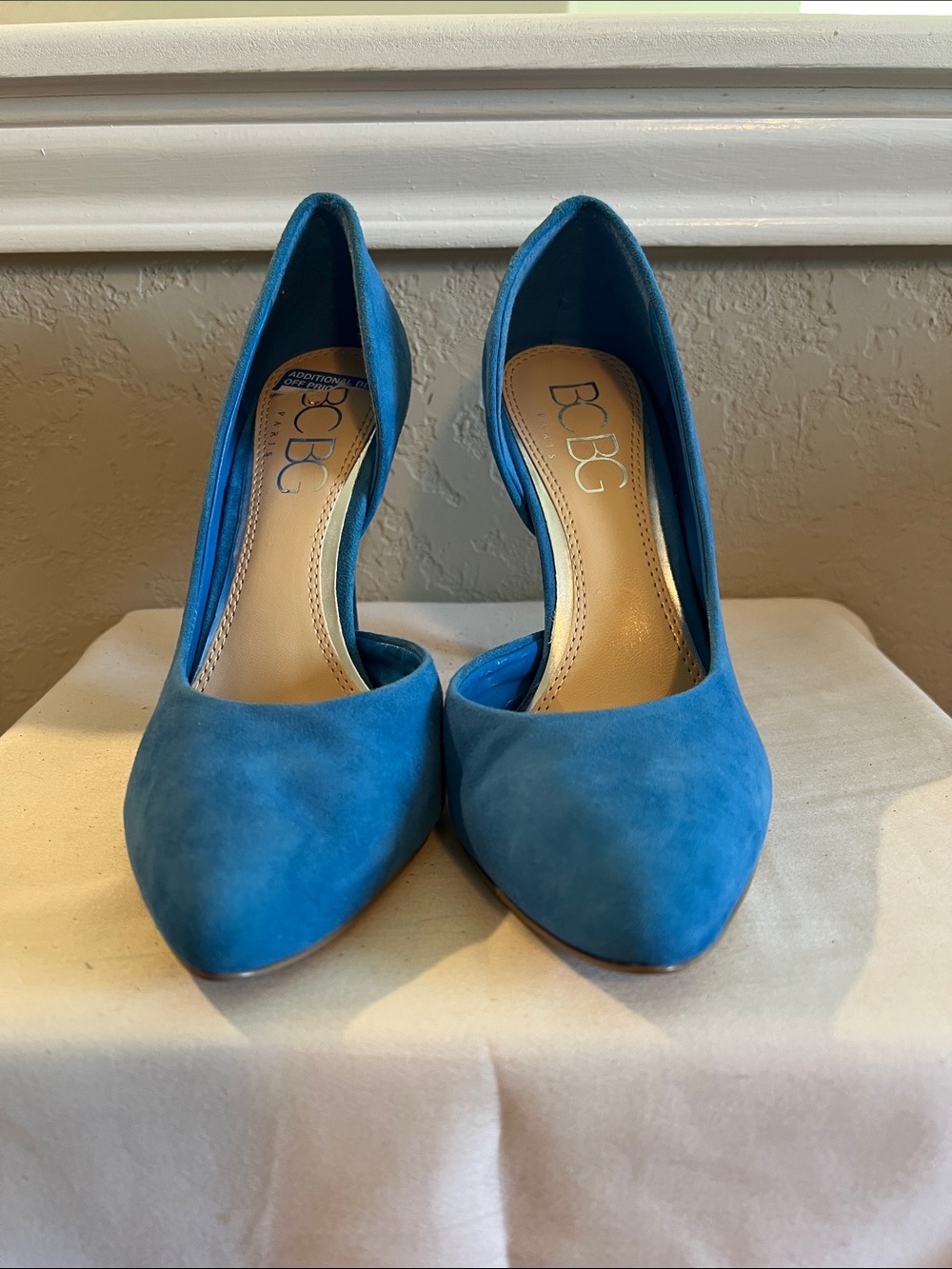 BCBG Blue Suede Pointed-Toe Pumps